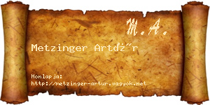Metzinger Artúr névjegykártya